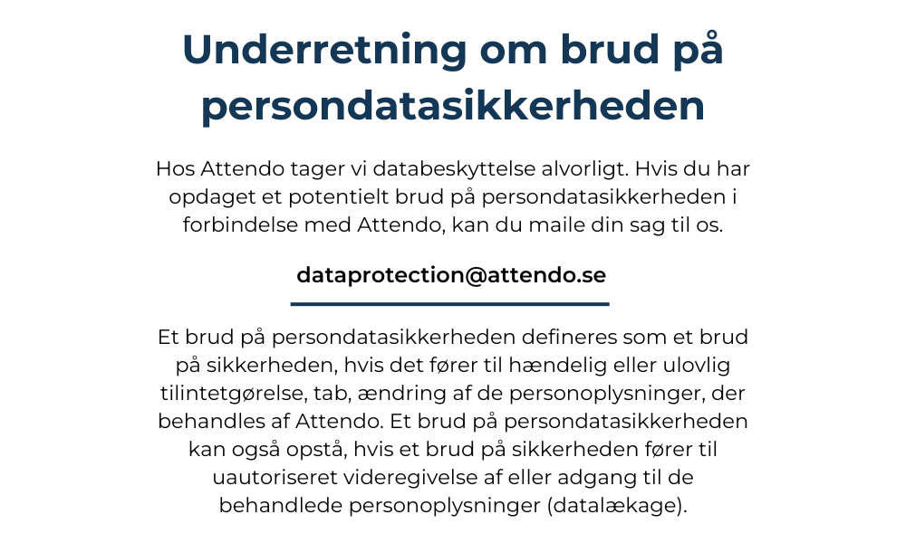 Underretning om brud på persondatasikkerheden